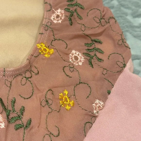 Class In ballet rose floral mesh accents petite leotard NWT - Picture 11 of 12